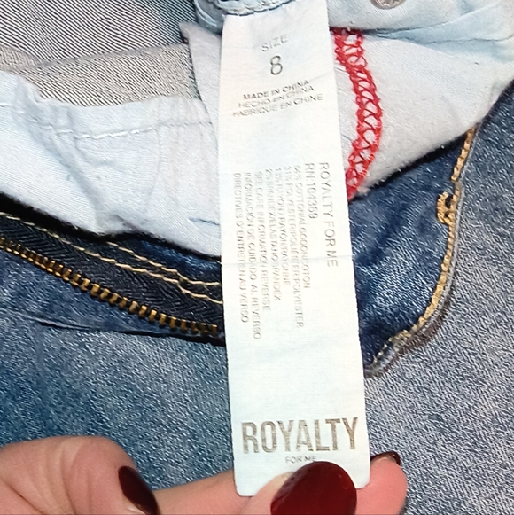 Royalty For Me Women's Studded Blue Straight Leg Jeans - Picture 3 of 6
